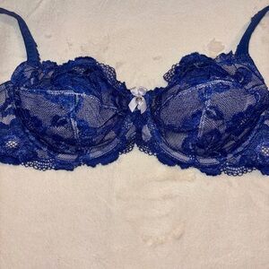 Victoria's Secret Sapphire Lace and Mesh Unlined Underwire Bra